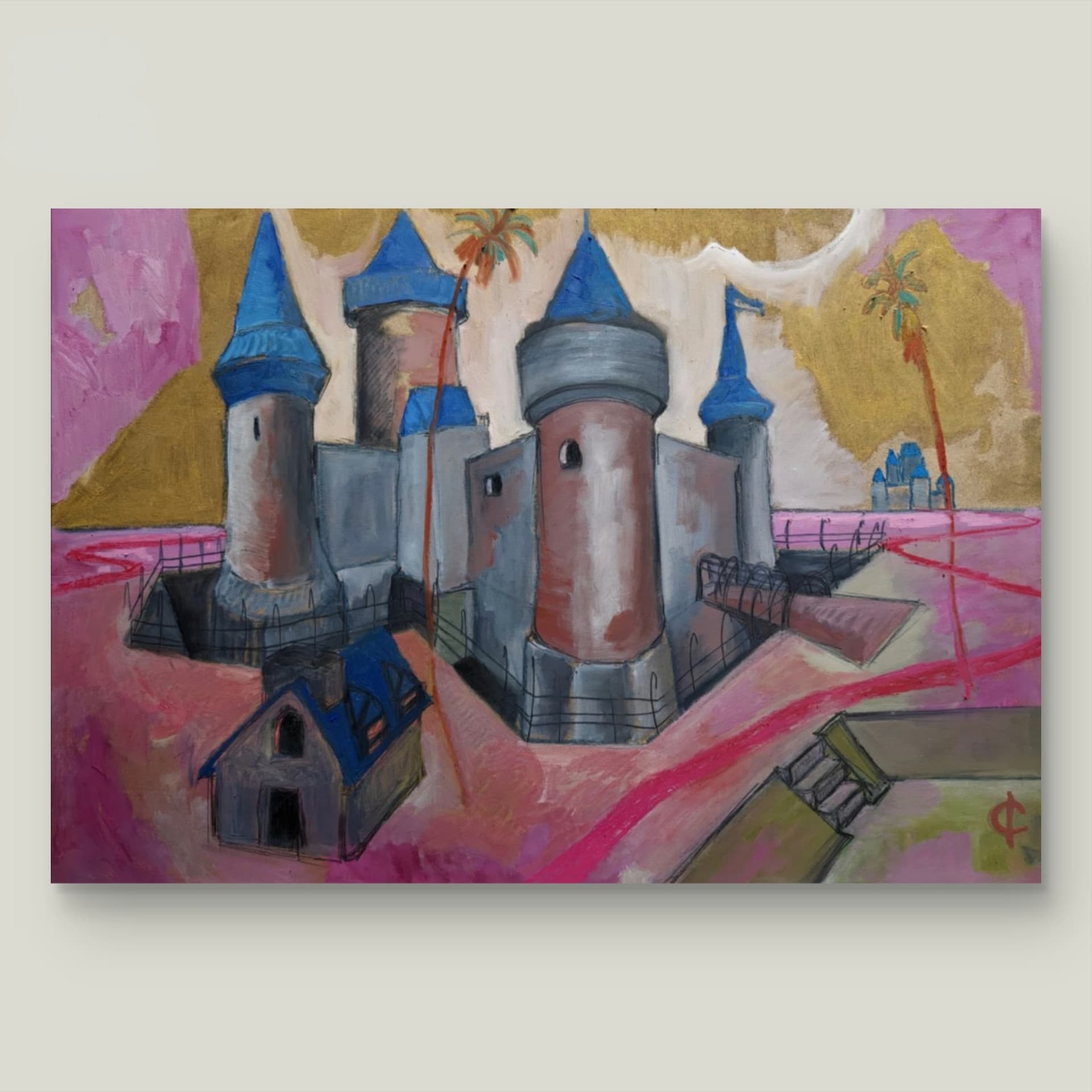 Château sur fond or