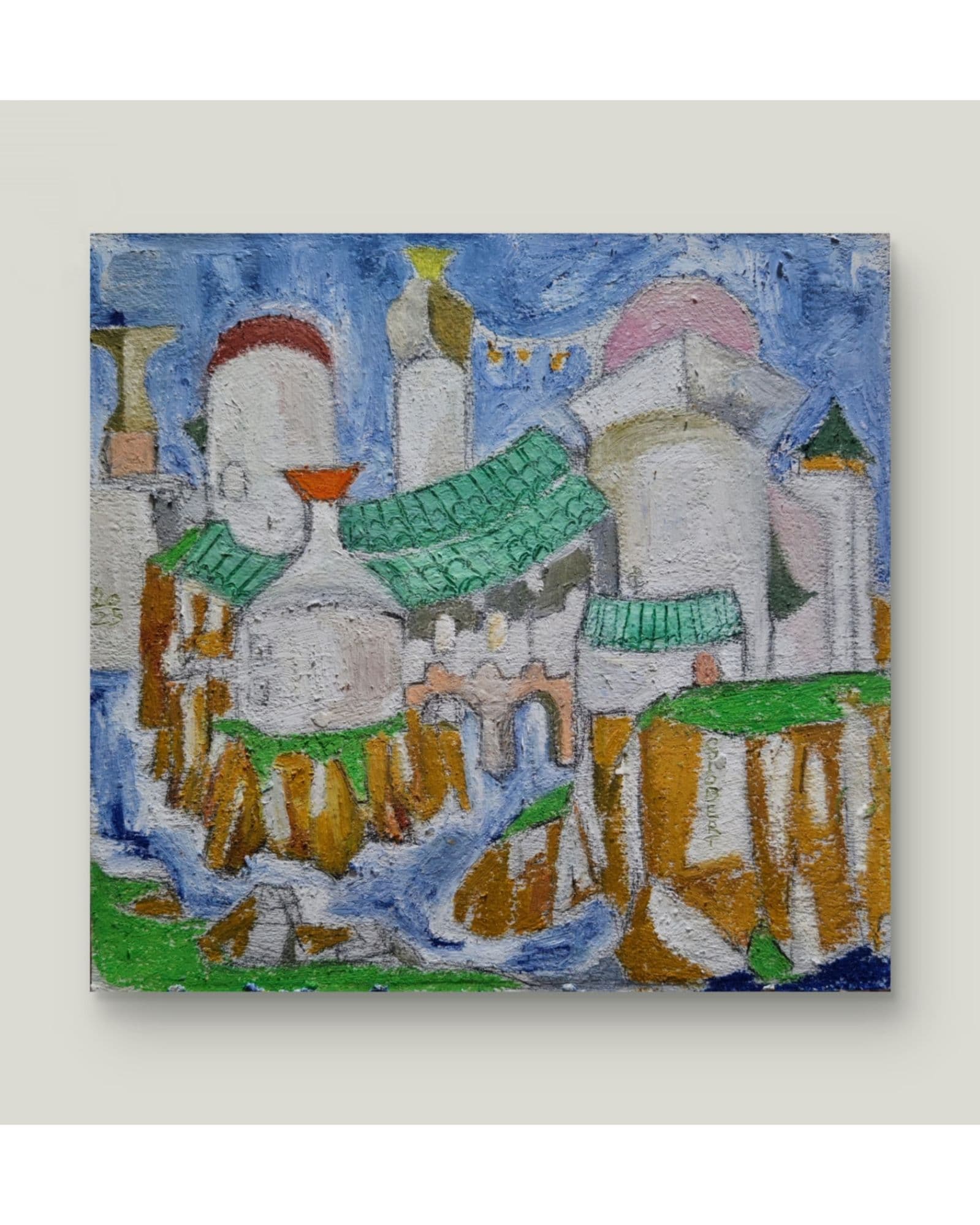 Château sur fond bleu