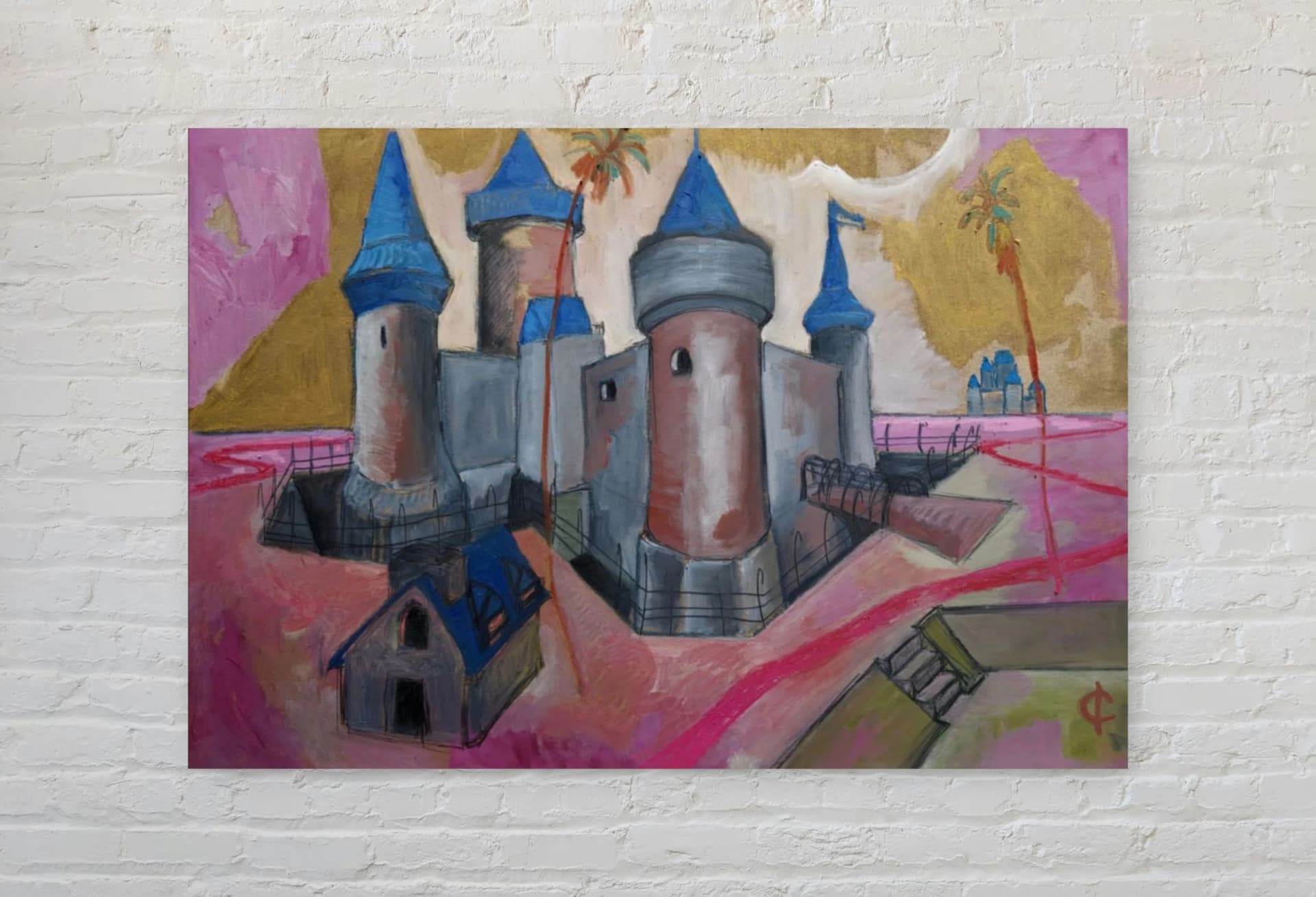 Château sur fond or