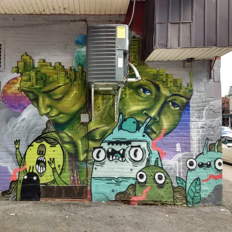 Astro in Hochelaga over an older background by Monk.e