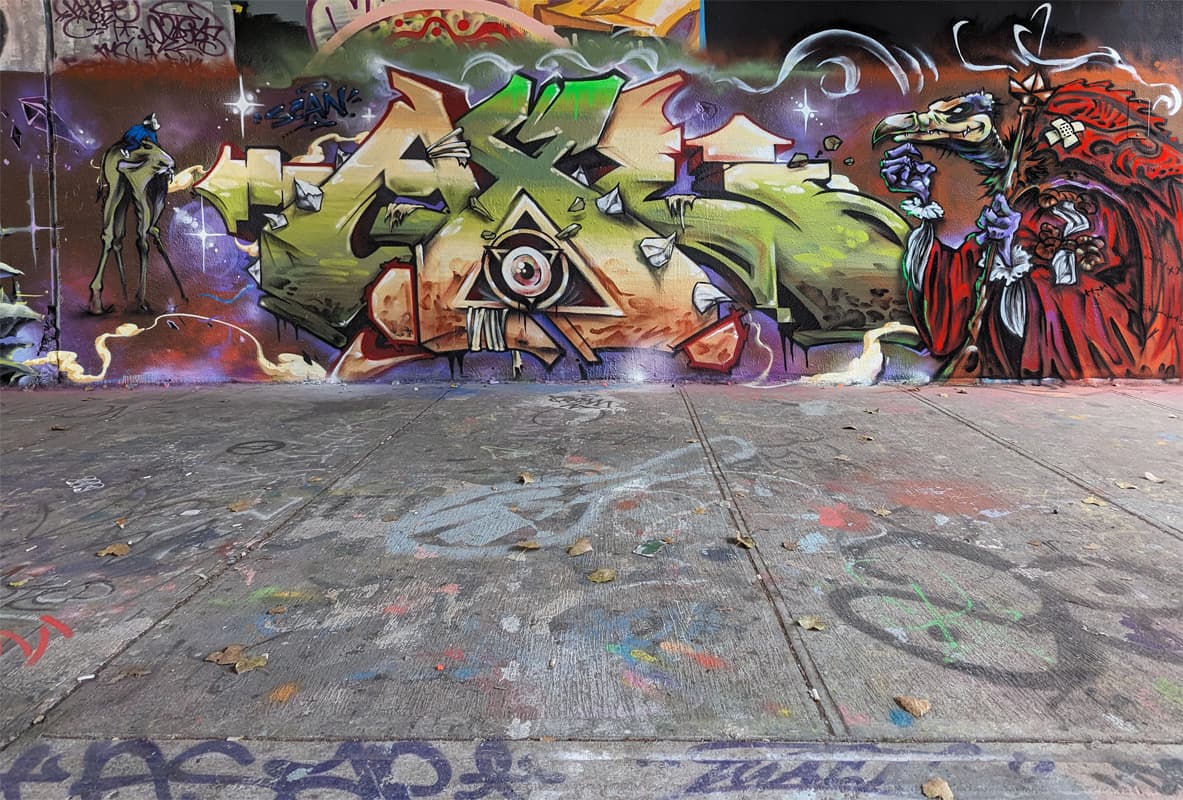 Axe at the Rouen legal graffiti tunnel