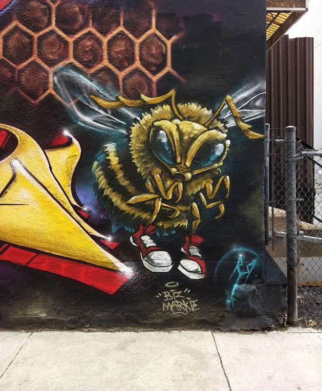 detail by Axe Lalime on K6A's wall for the 2021 edition of Under Pressure