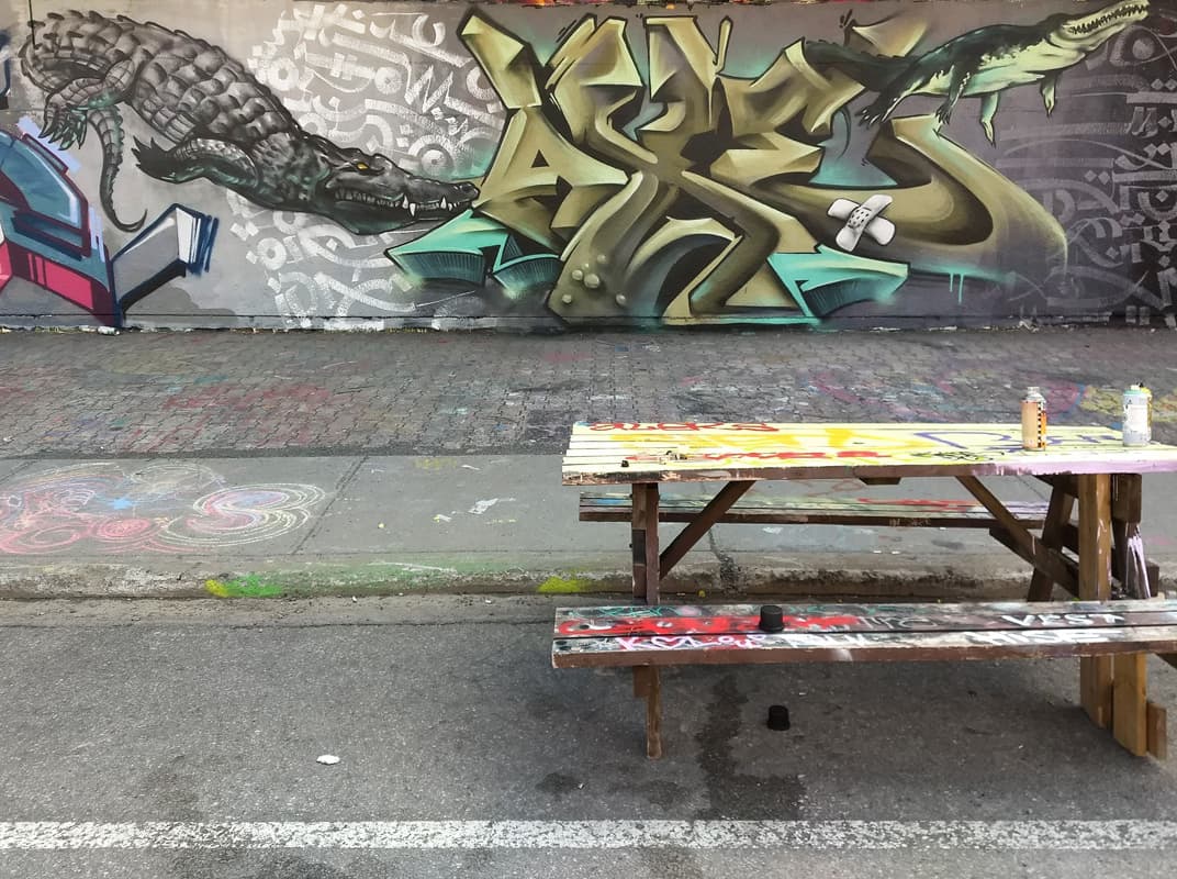 Axe Lalime at the PSC legal graffiti wall