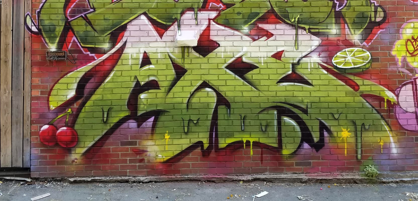 Axe on a K6A wall in Ville-Marie