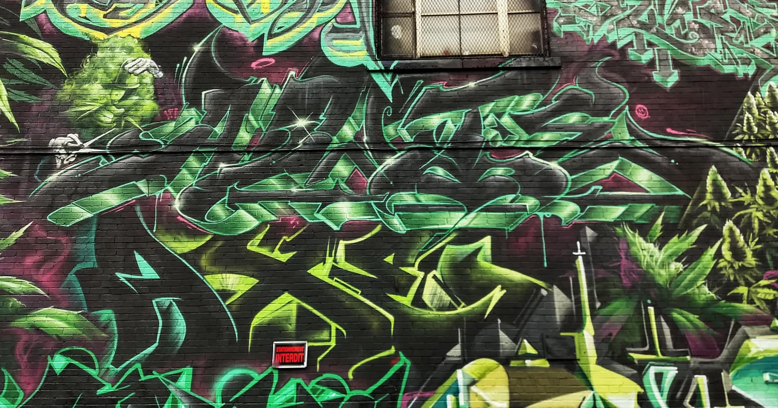 close-up on Awe's and Axe's pieces on the K6A wall for the 2019 edition of Under Pressure