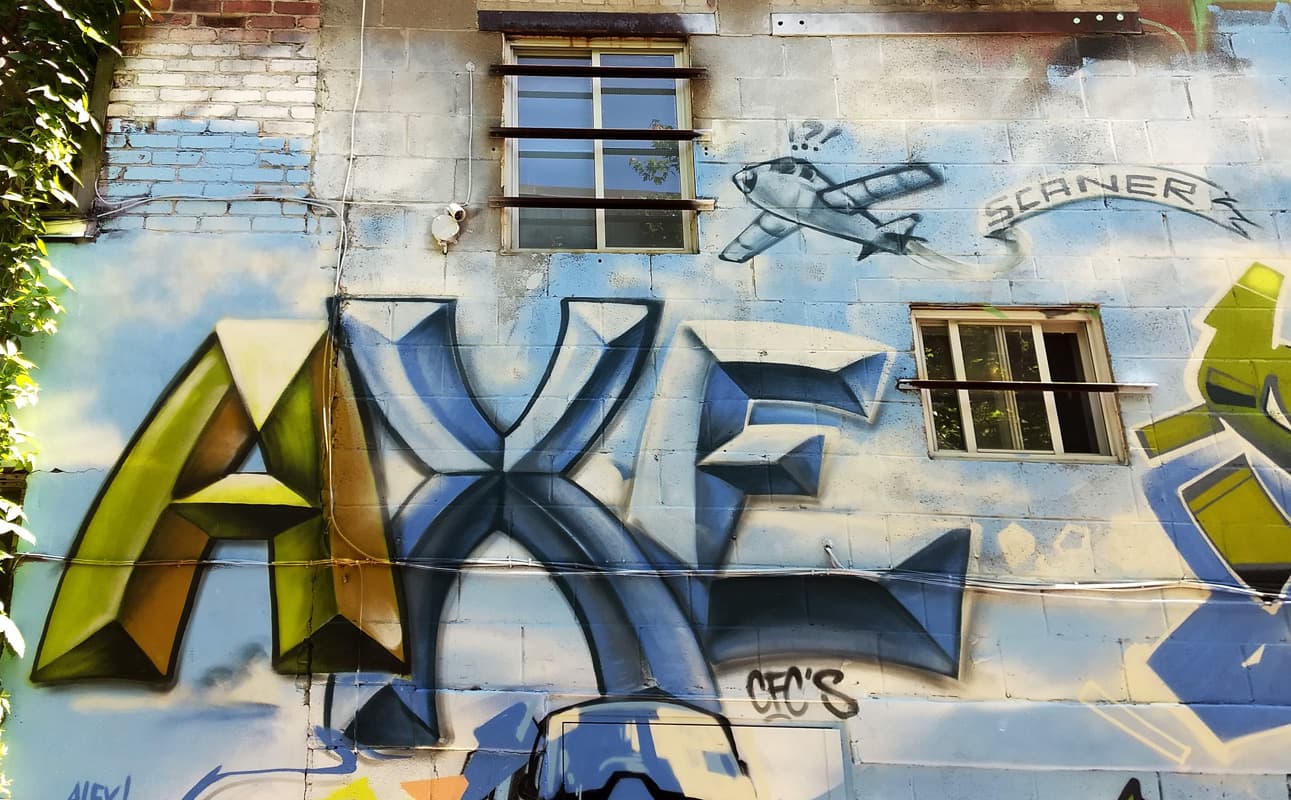 Axe's contribution to the tribute wall to Scan done for the 2019 edition of Mural