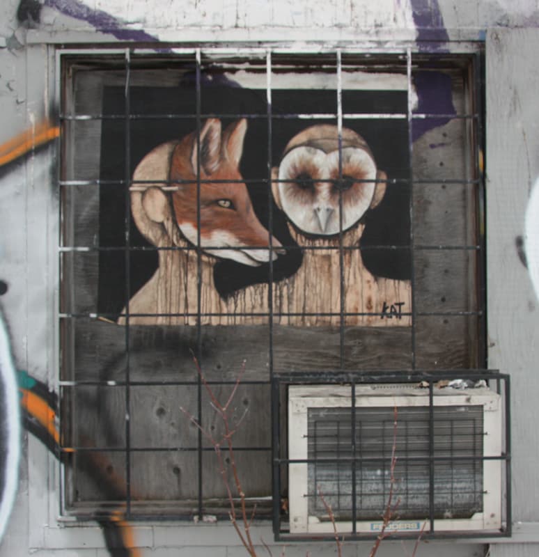 Kat wheatpaste on Bernard