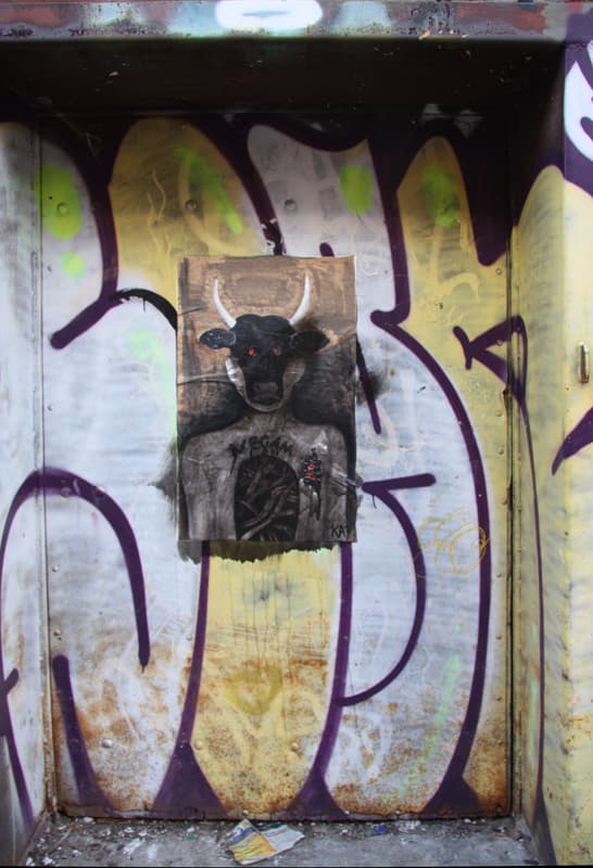 wheatpaste by Kat in alley between St-Laurent and Clark