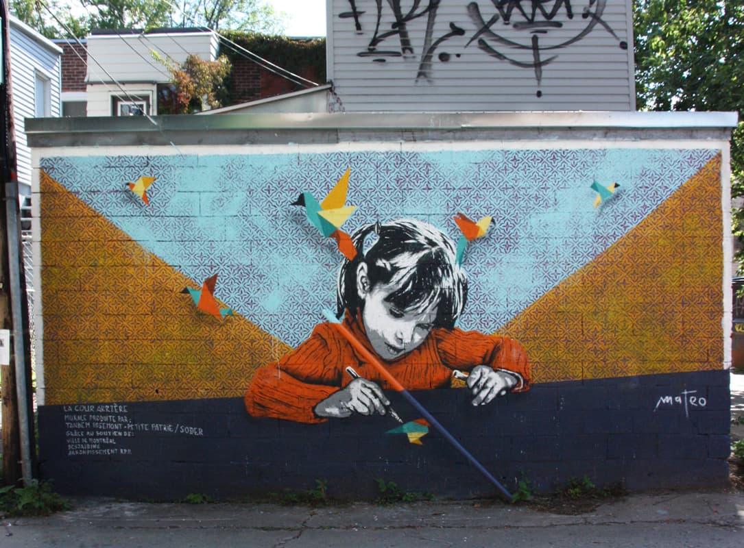2016 mural by Mateo in Rosemont-Petite-Patrie