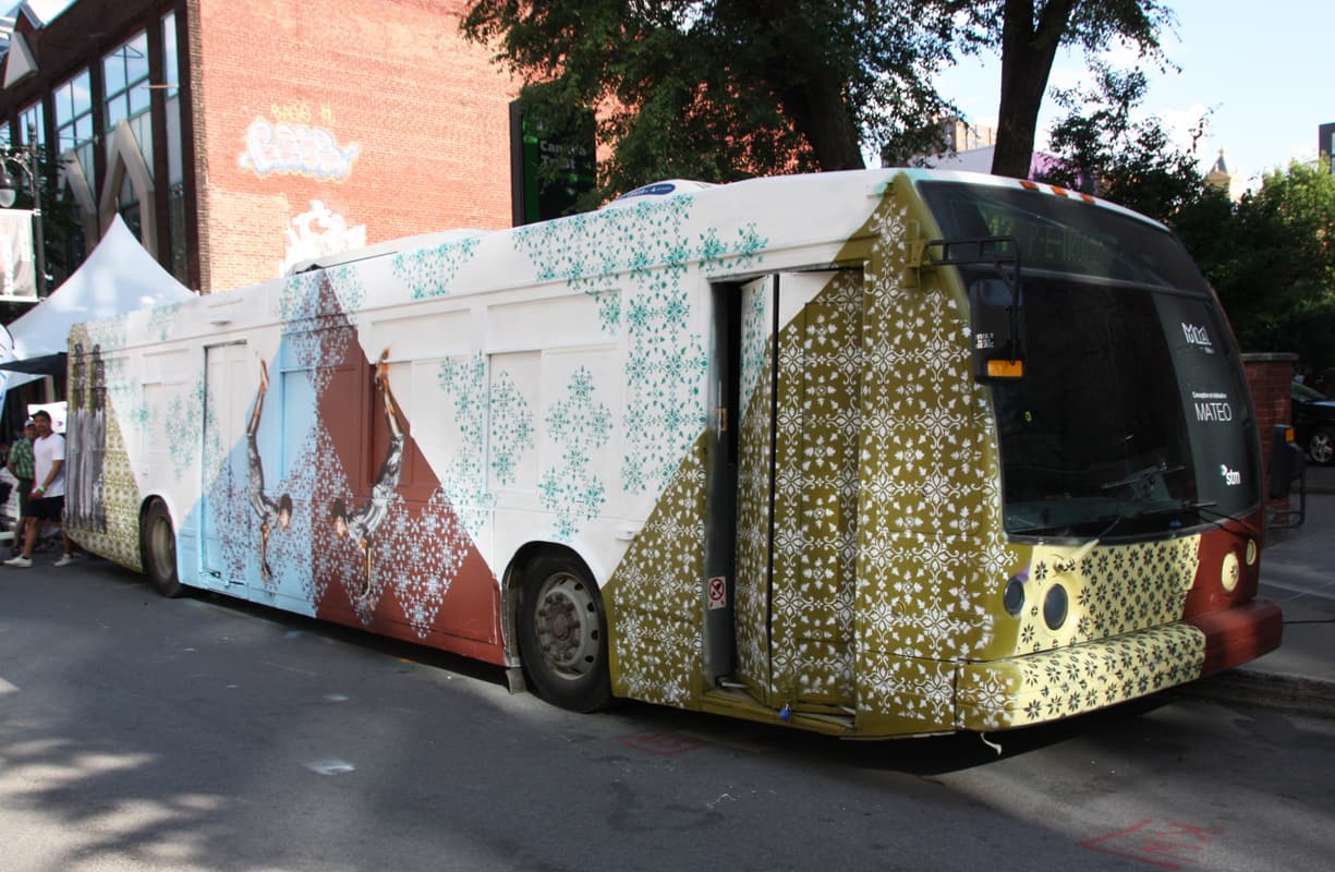 bus makeover by Mateo for the 2016 edition of Mural Festival