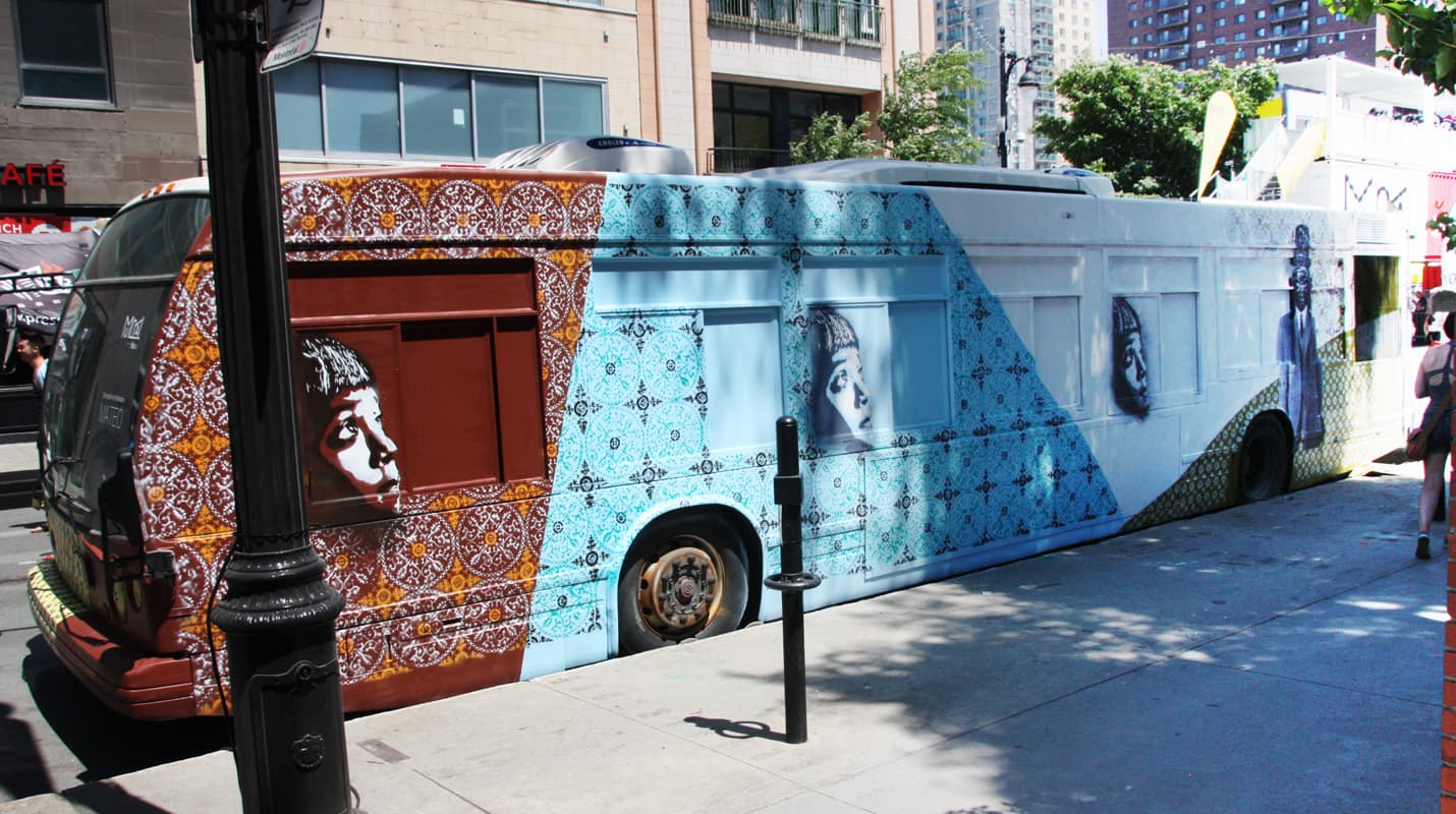 bus makeover by Mateo for the 2016 edition of Mural Festival