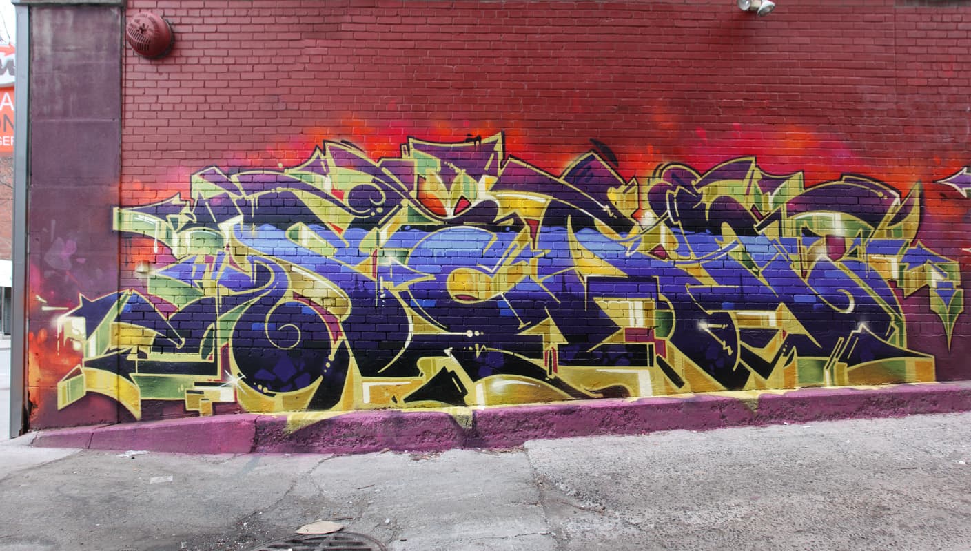 Scaner in a central Montreal alley, for Art Gang.