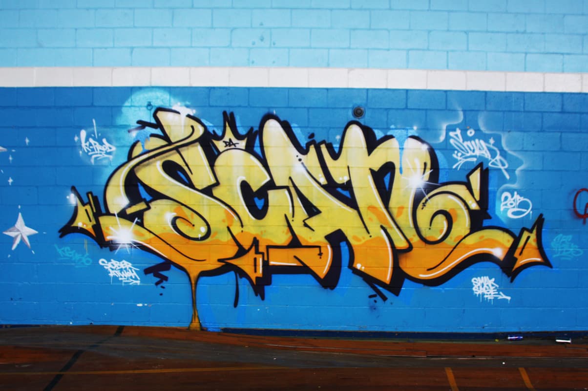 Scaner piece inside gym of an abandoned school