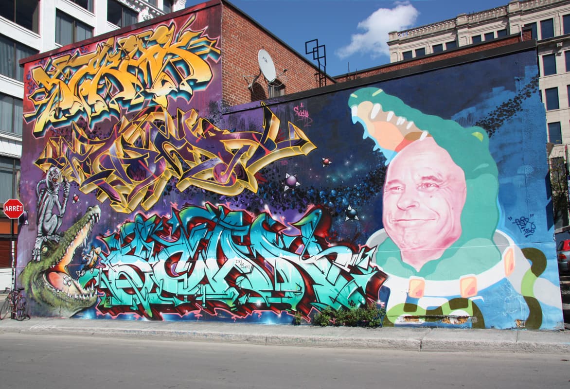 Under Pressure Festival 2013 featuring Ether (middle letters), Scaner (bottom letters), Axe (bottom left), Serak (top letters) and Hsix (right)
