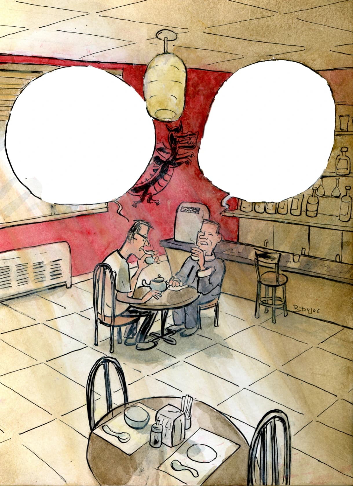 Case de l'album de Brian Toffu : Conversation avec Sifu au restaurant