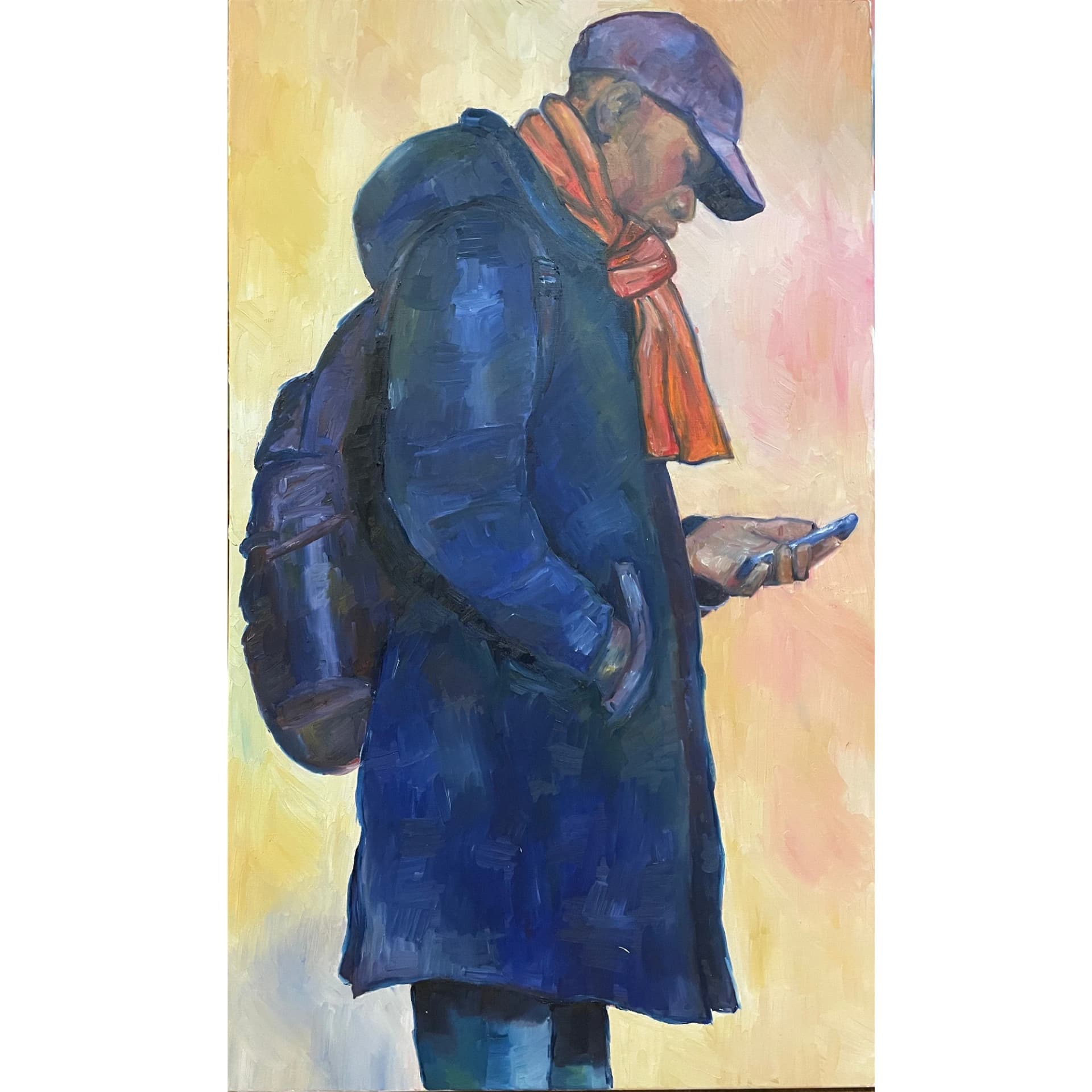 Portrait d'un inconnu à l'arrêt d'autobus