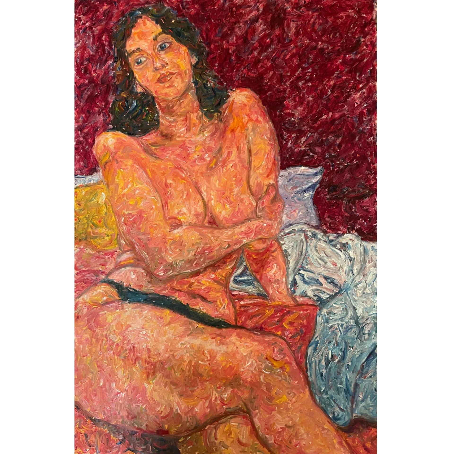 Portrait, nue sur lit