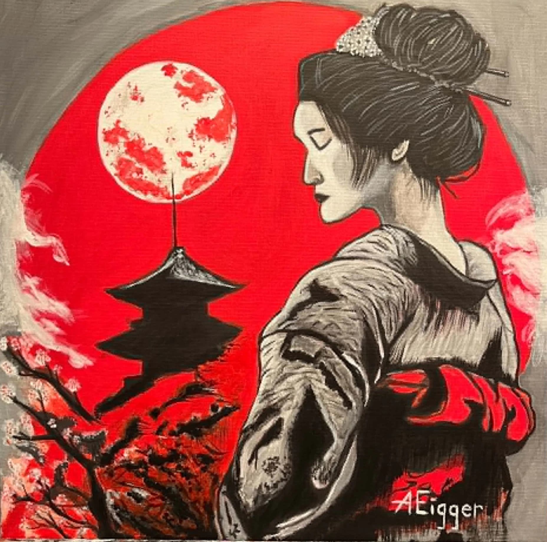 La Geisha au claire de lune