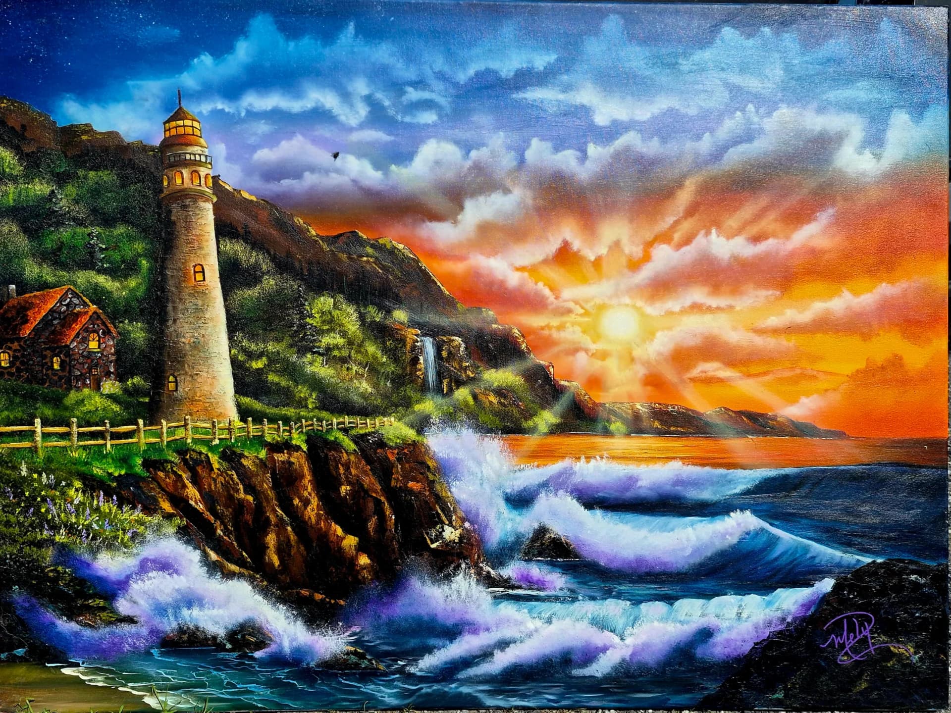 End of the day on the shore