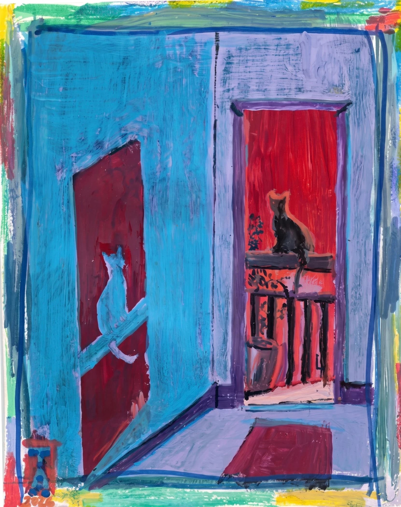 Artist-Cats in Doorways