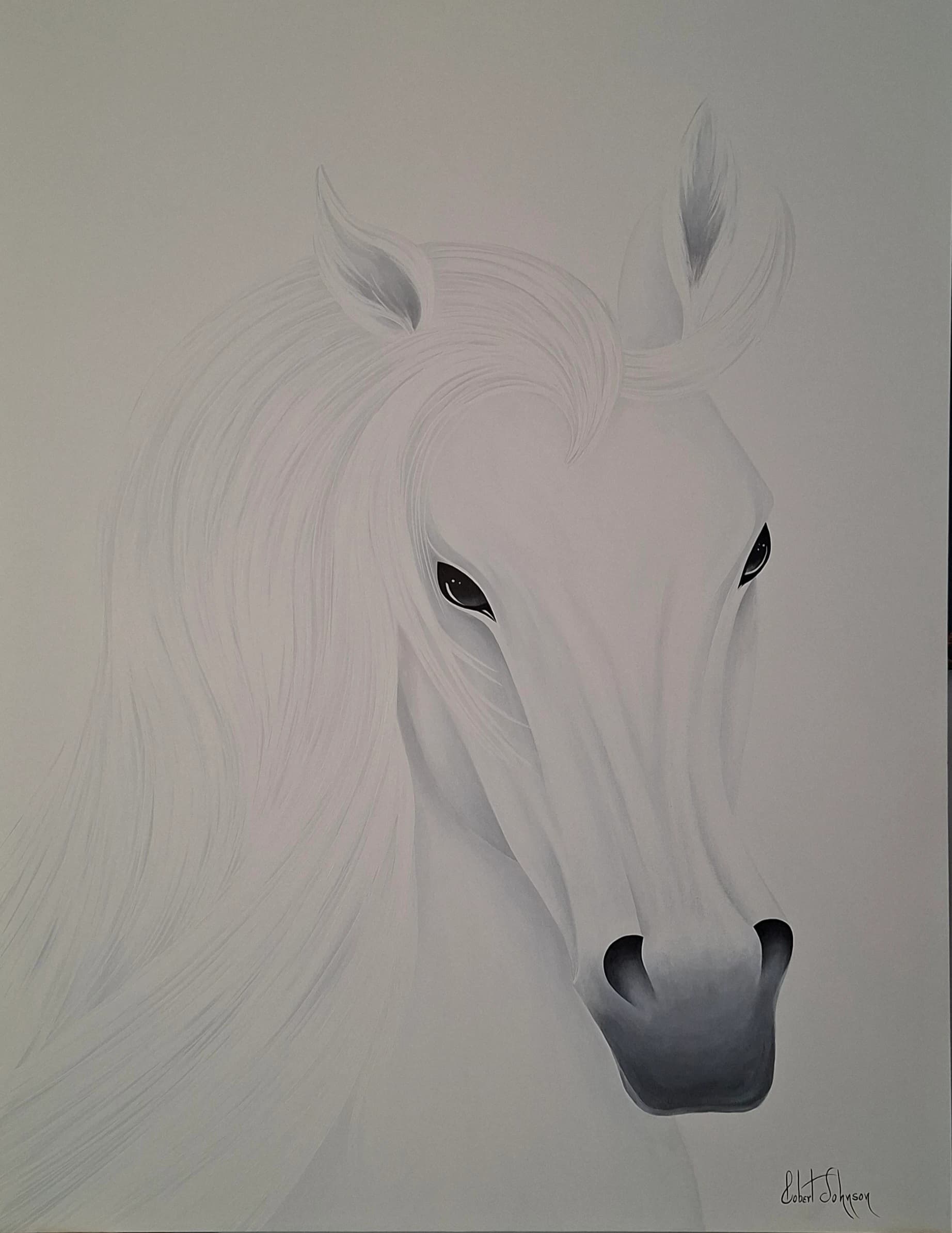 Artist-Mon Ange Cheval Blanc sur Blanc