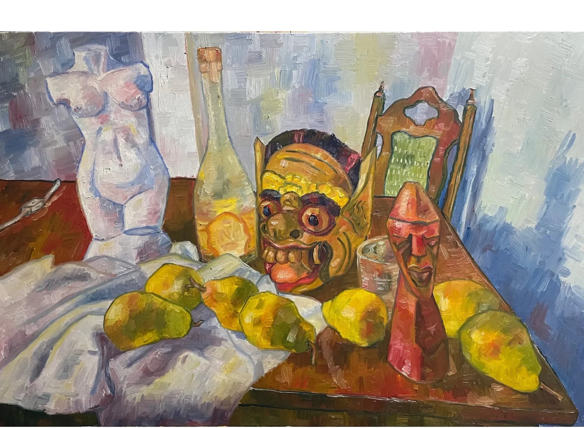 Pears, Statuettes and Mask