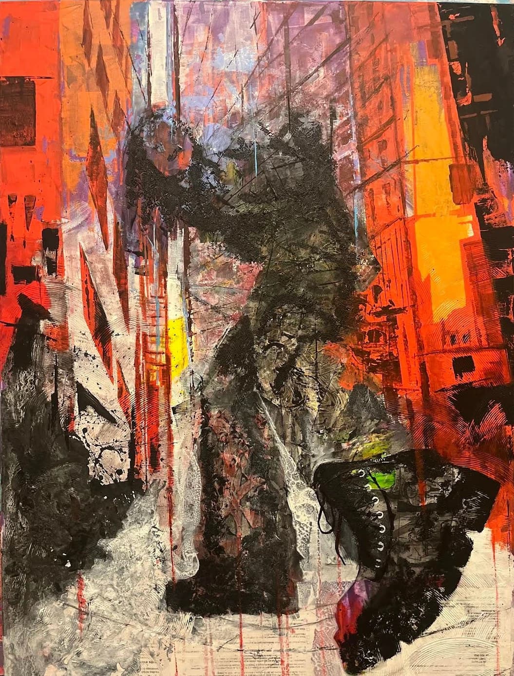 Walking away into the city’s fiery heart