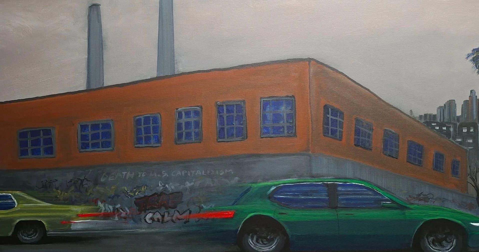 Driving Through Industrial City