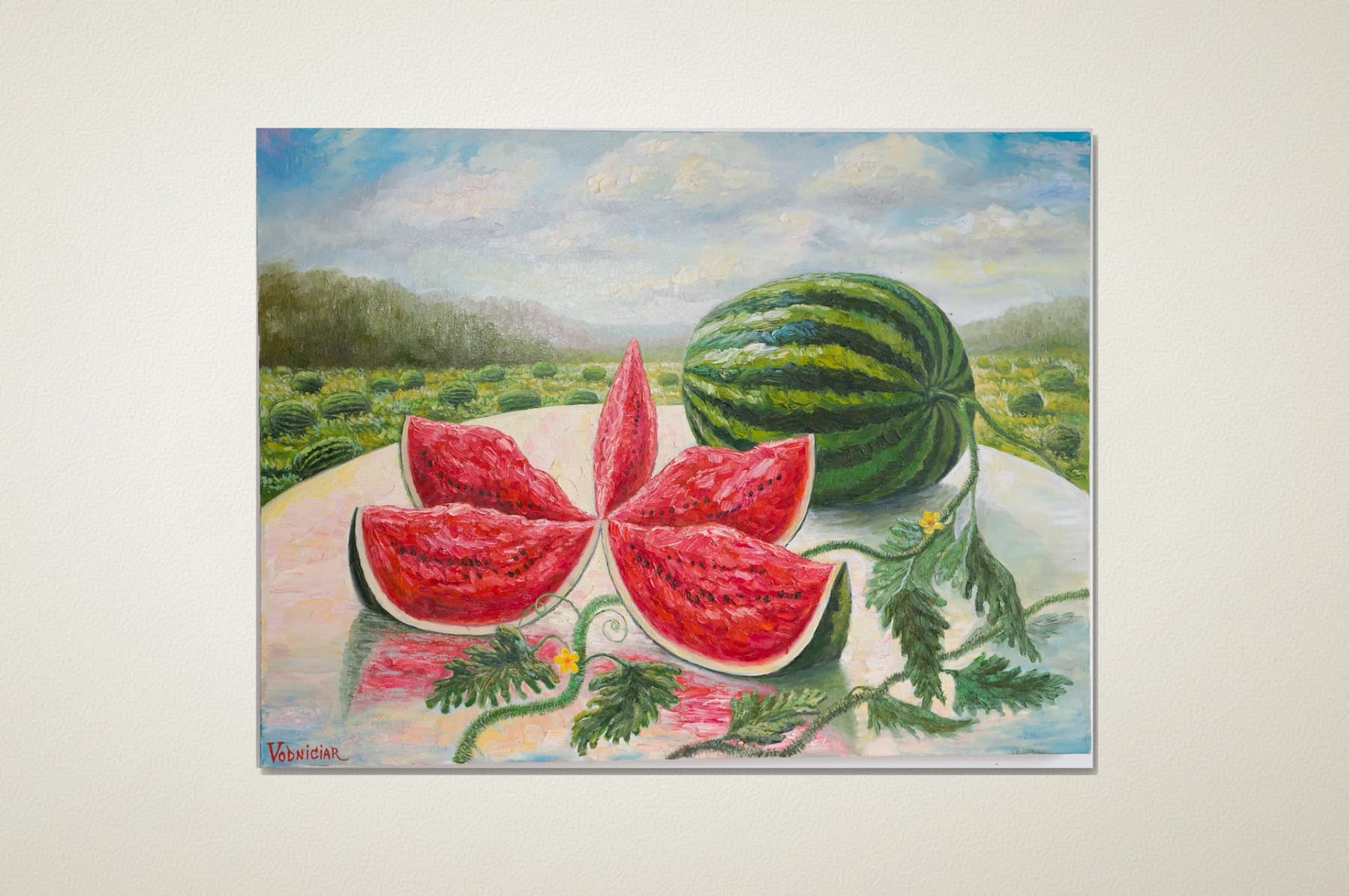 Vodniciar Vladimir Artwork Still Life «Watermelon» — 76x101cm oil on canvas 2014