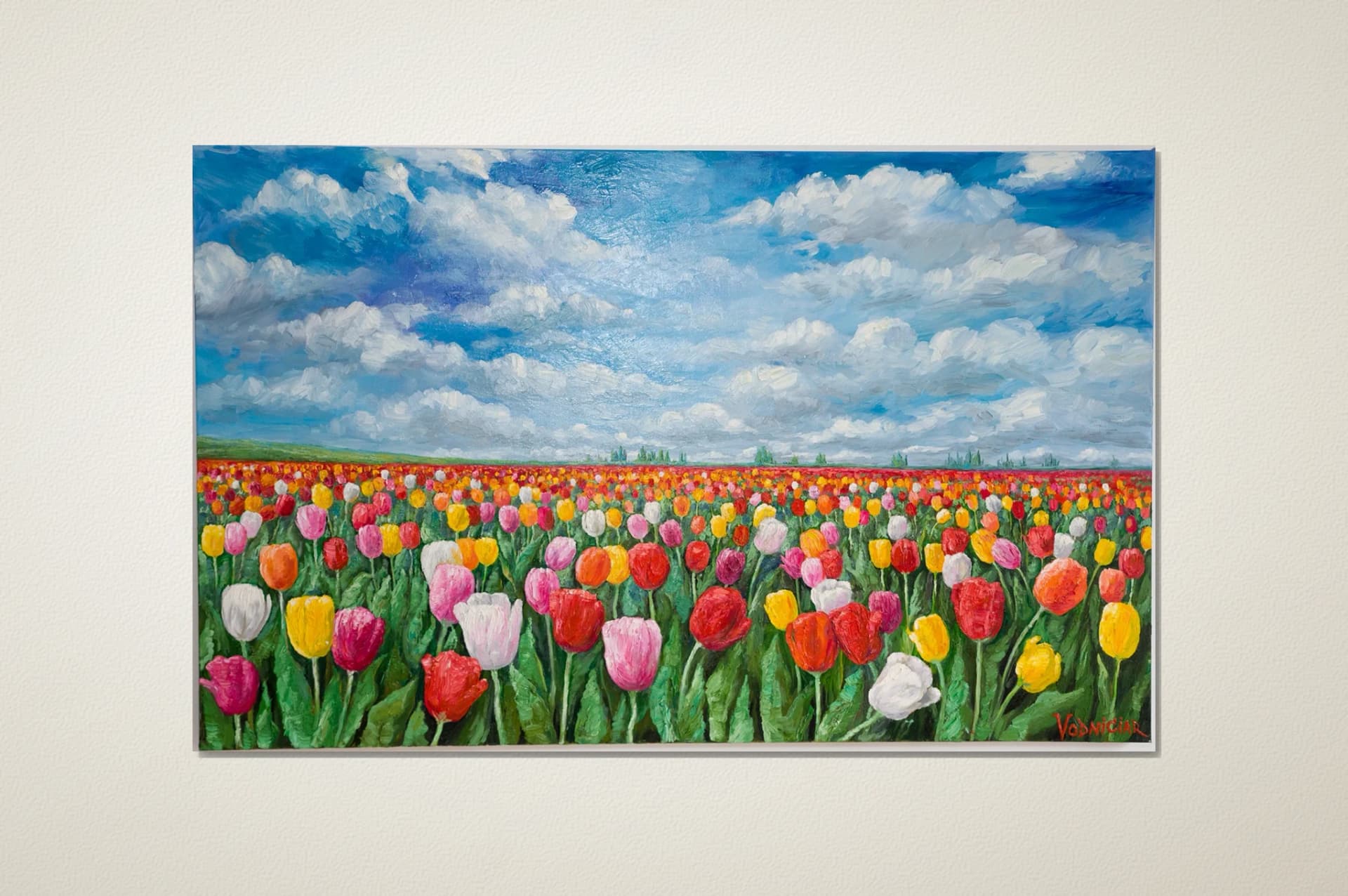 Vodniciar Vladimir Artwork Landscape «Tulips Field» — 76x122cm oil on canvas 2020