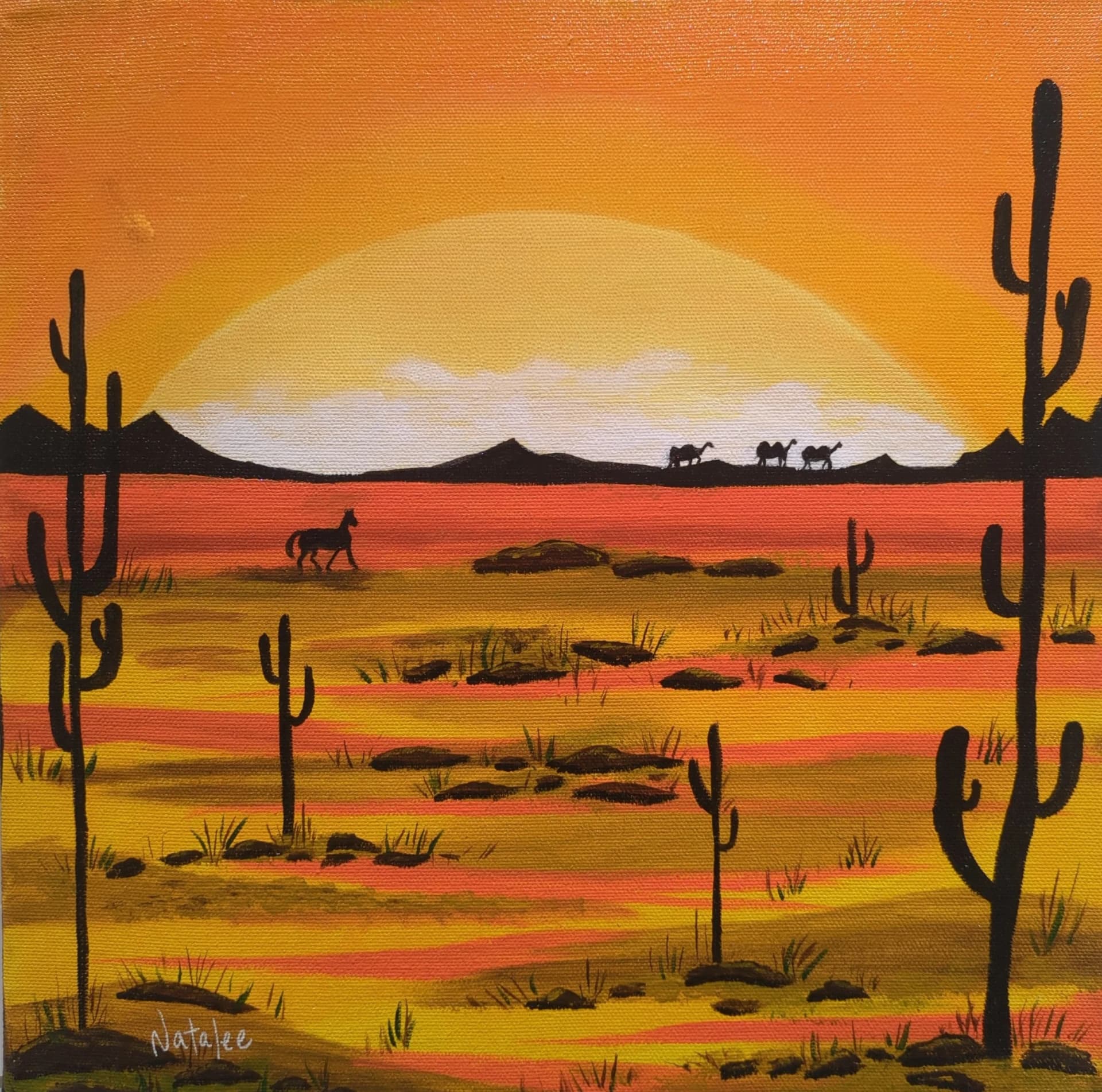 Artist-Chaud coucher de soleil
