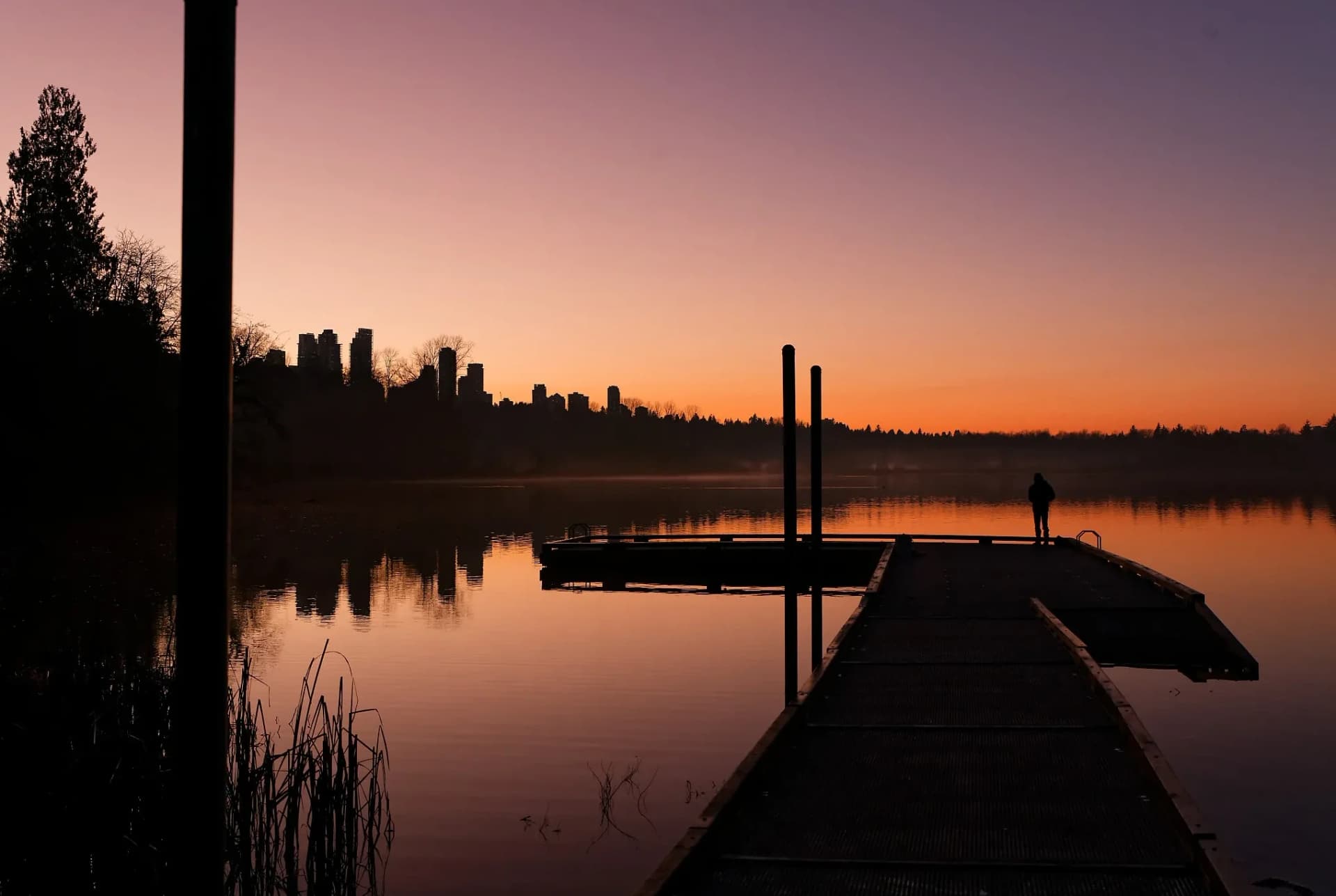 Coucher de sol au parc Deer Lake