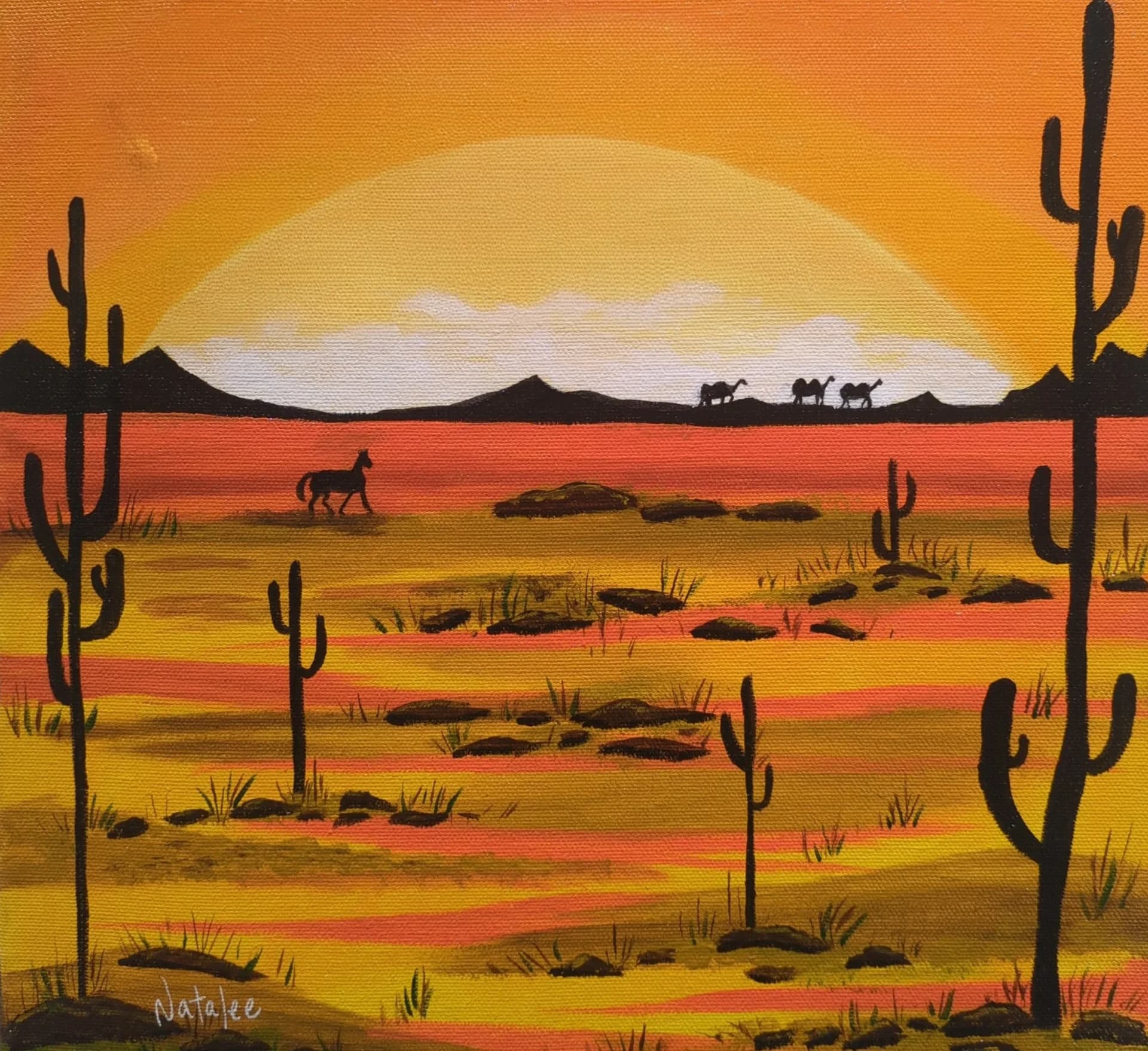 Chaud coucher de soleil