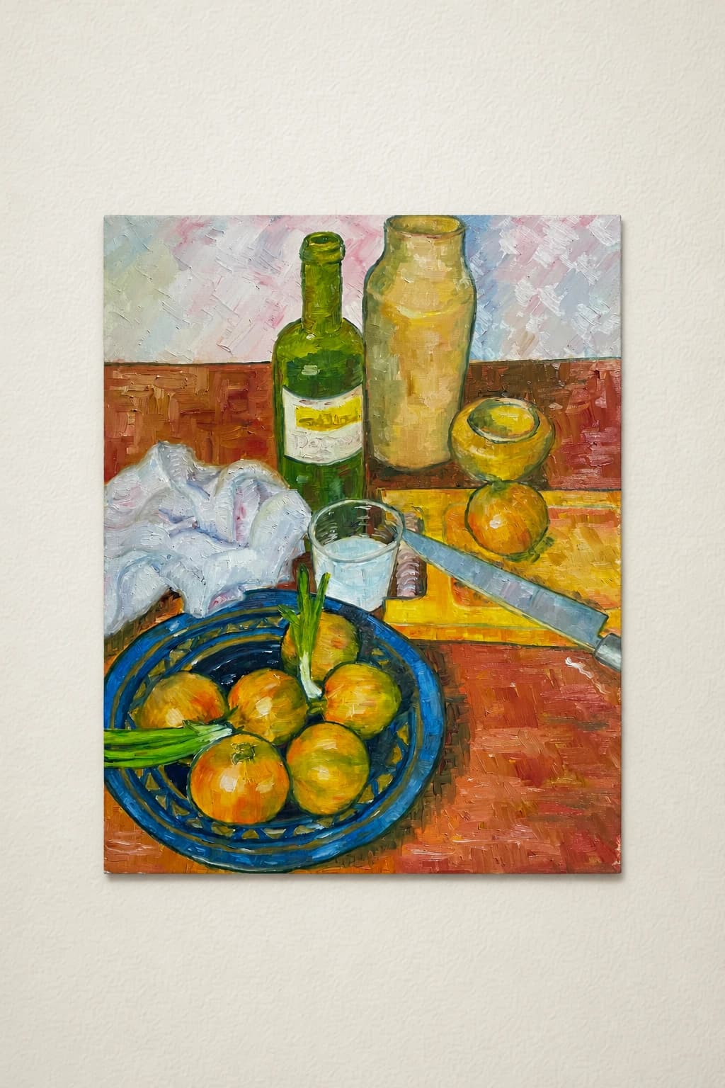 Onions, Knife and Wine