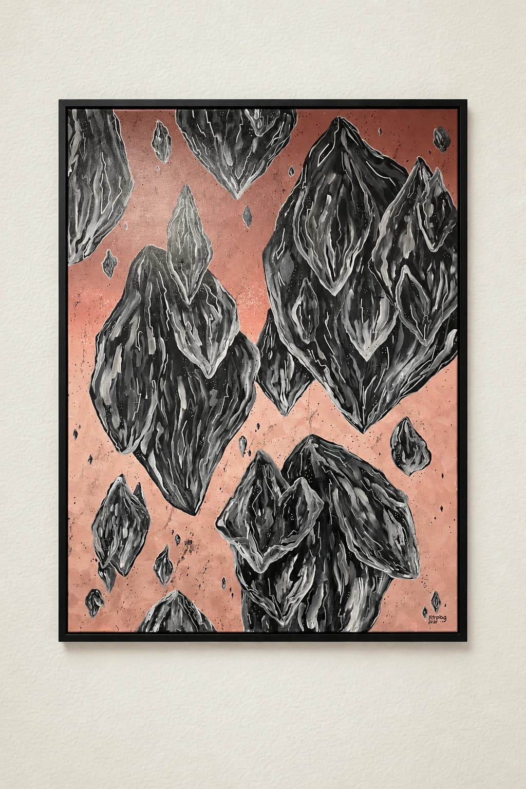 Rochers noirs flottants