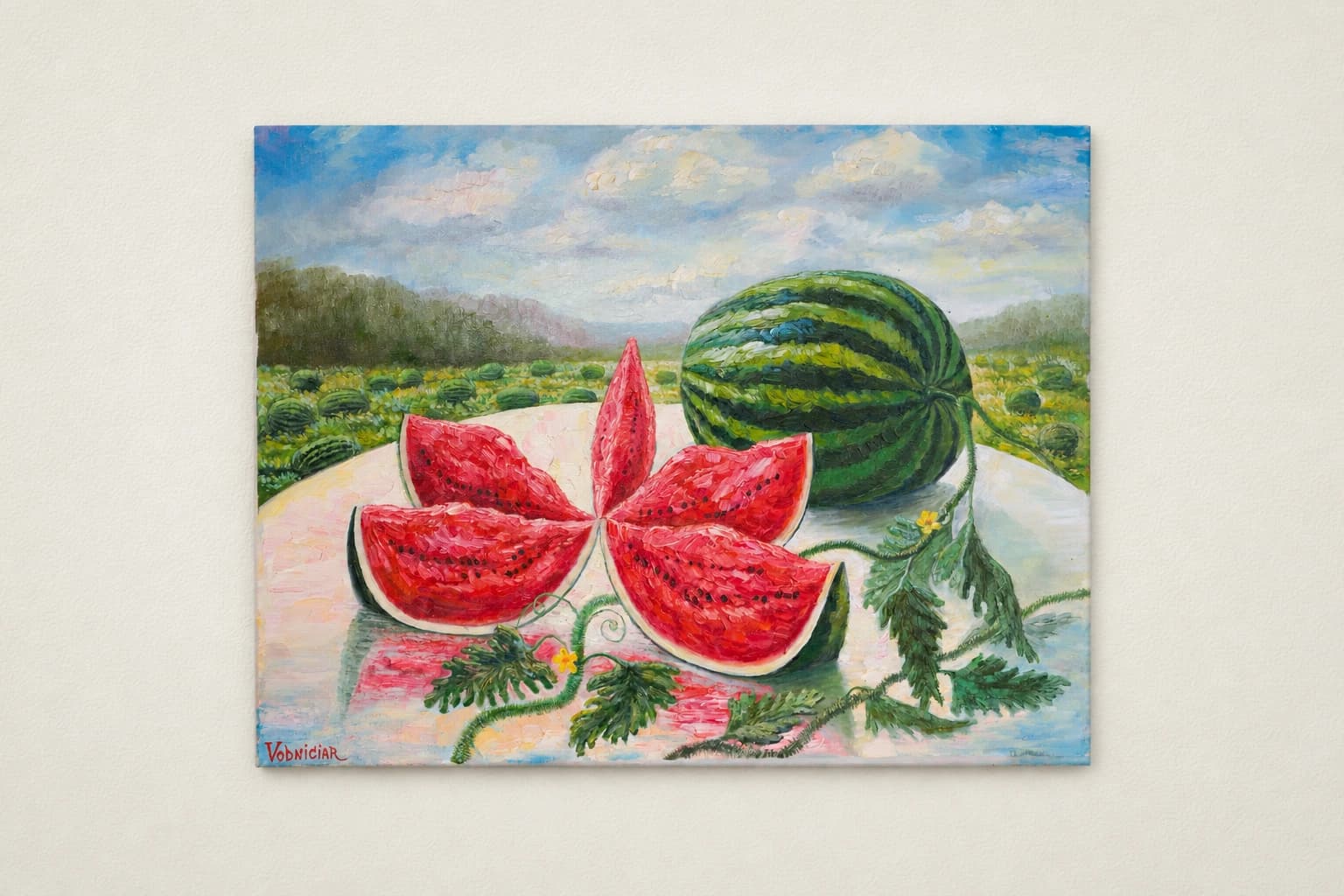Vodniciar Vladimir Artwork Still Life «Watermelon» — 76x101cm oil on canvas 2014