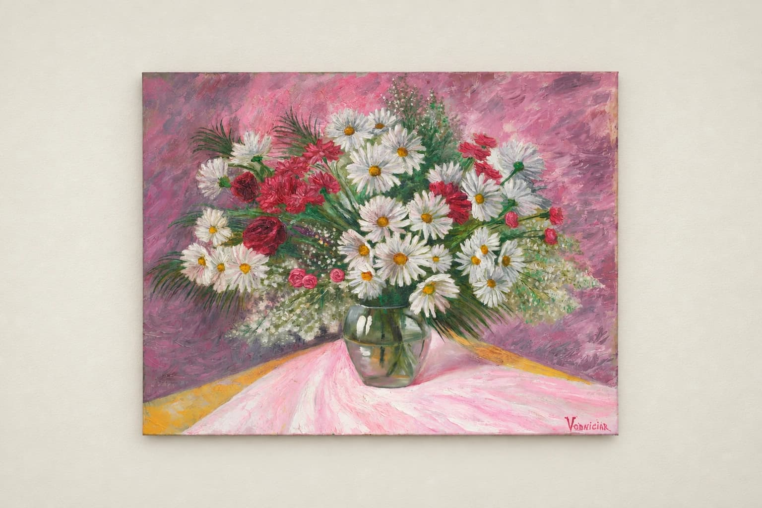 Vodniciar Vladimir Artwork «Bouquet of Flowers» — 77x101cm oil on canvas 2020