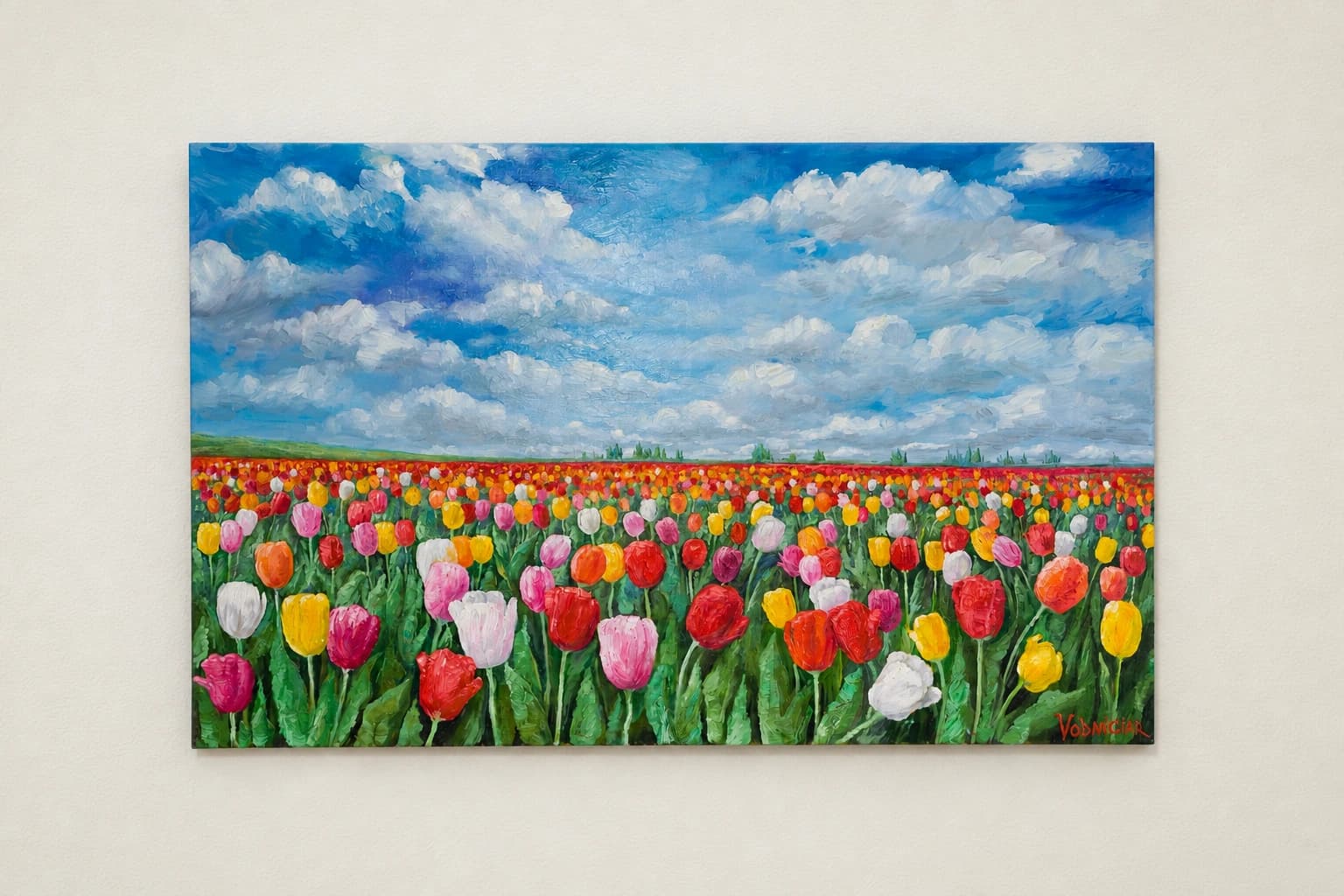 Vodniciar Vladimir Artwork Landscape «Tulips Field» — 76x122cm oil on canvas 2020