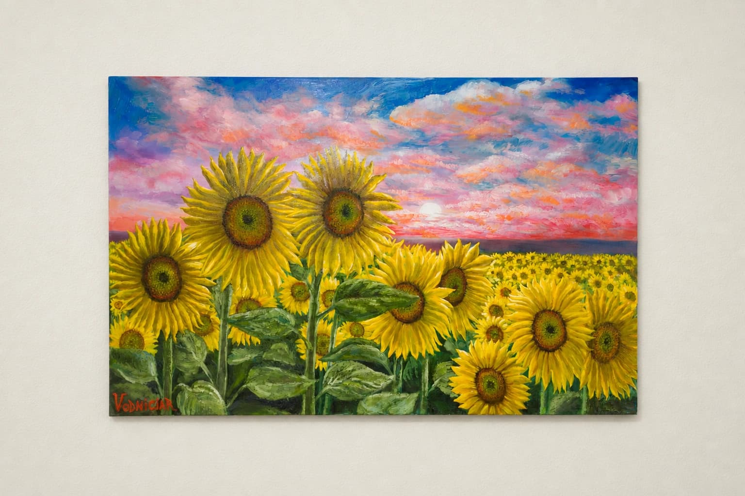 Vodniciar Vladimir Artwork Landscape «Sunflowers Field» — 76x122cm oil on canvas 2020