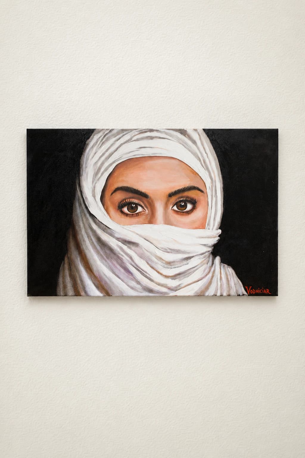 Vodniciar Vladimir Artwork «Portrait of a Veiled Girl» — 61x91cm oil on canvas 2021