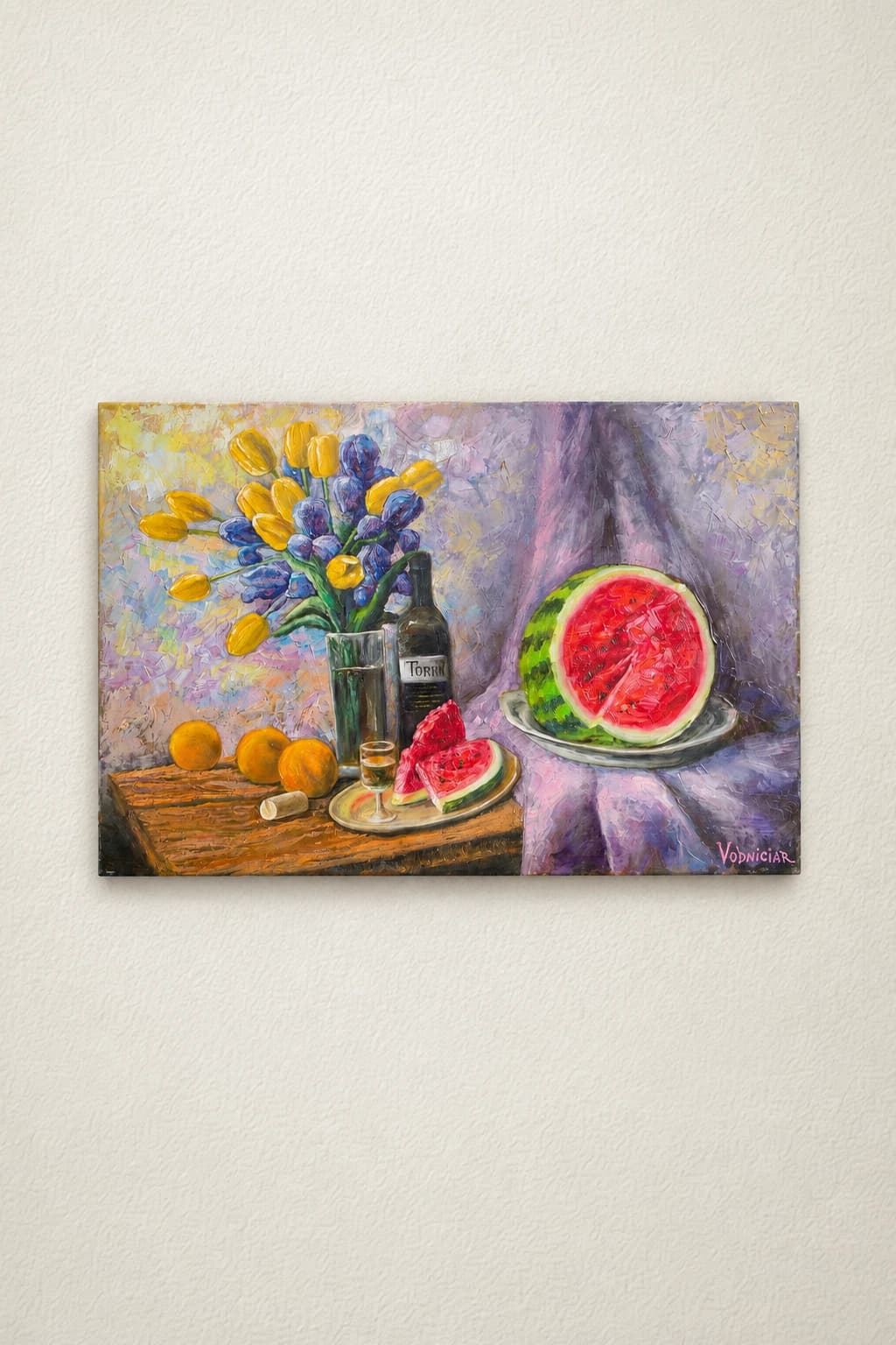 Vodniciar Vladimir Artwork Still Life «Still Life with Watermelon» — 61x91cm oil on canvas 2014