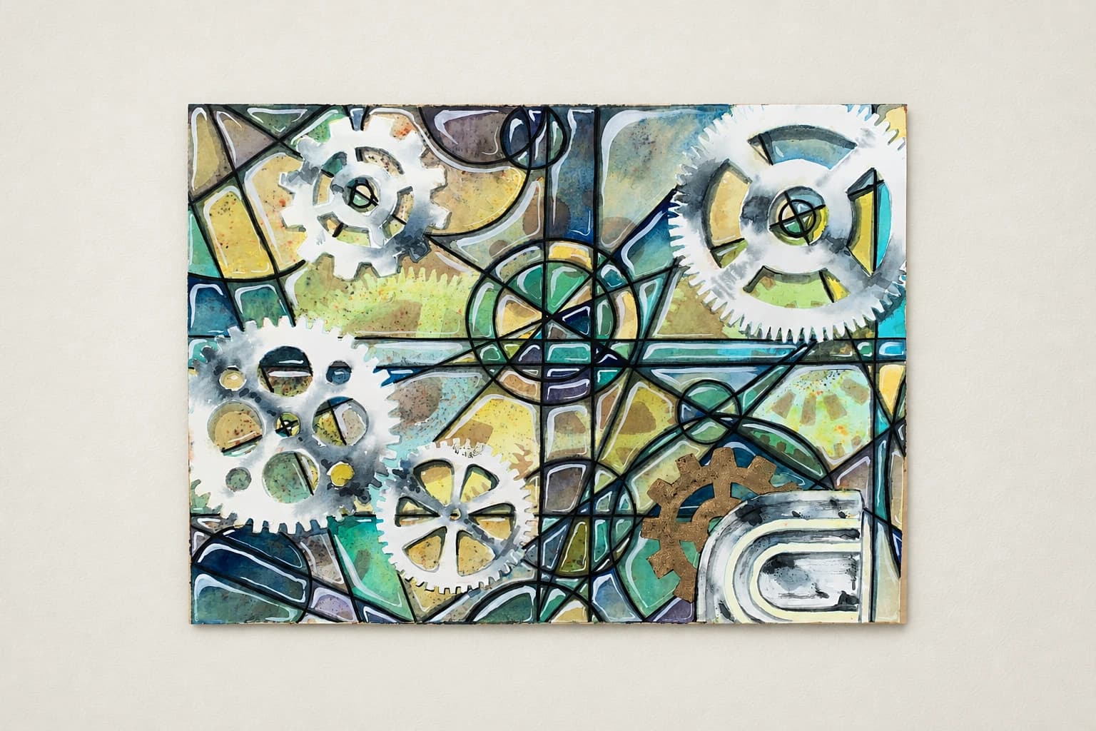 cast into the glass—blue mechanical