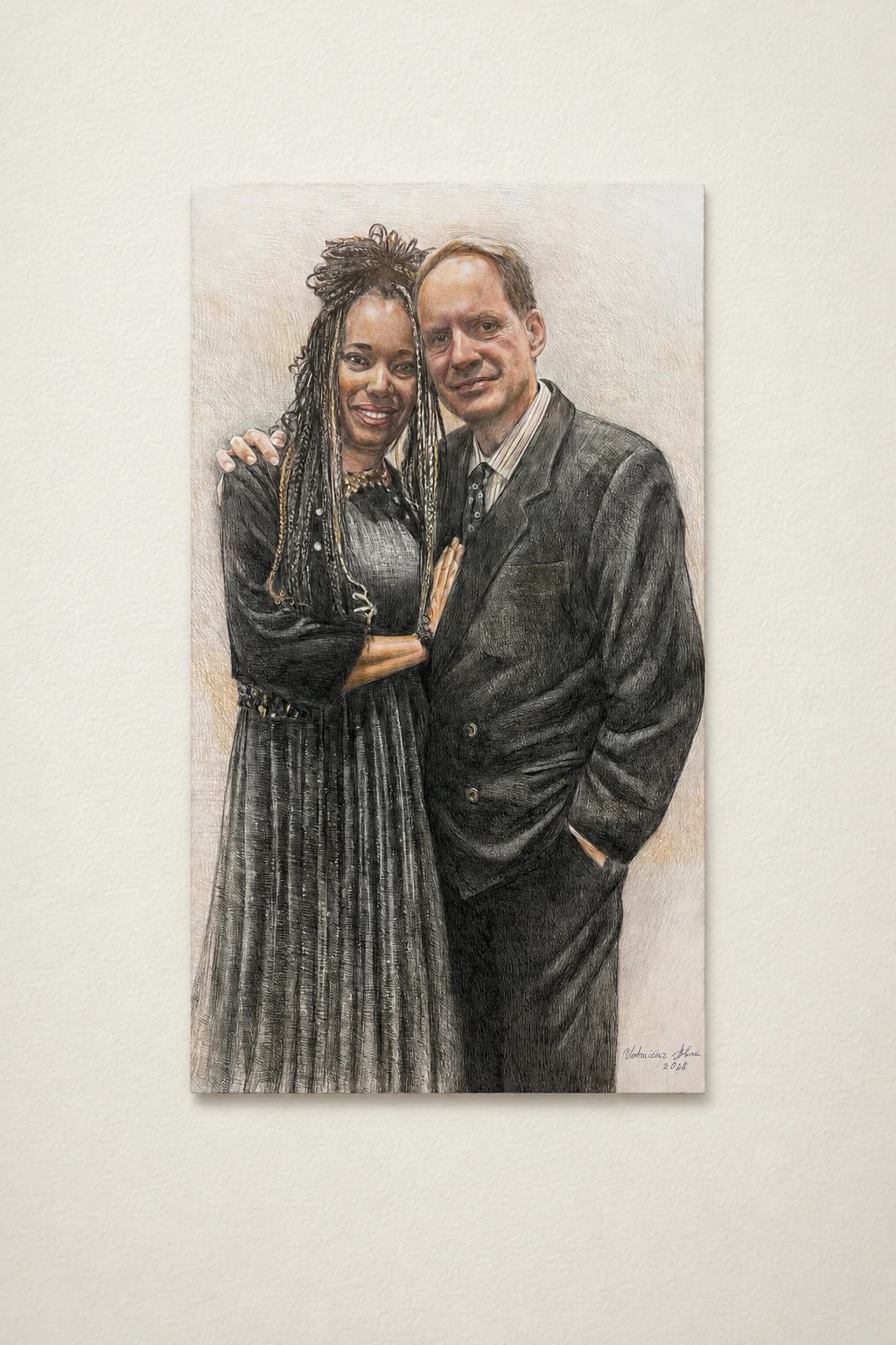 Vodniciar Alina Artwork Full-figure Family Portrait — 57x86cm colored pencils on drawing paper 2026