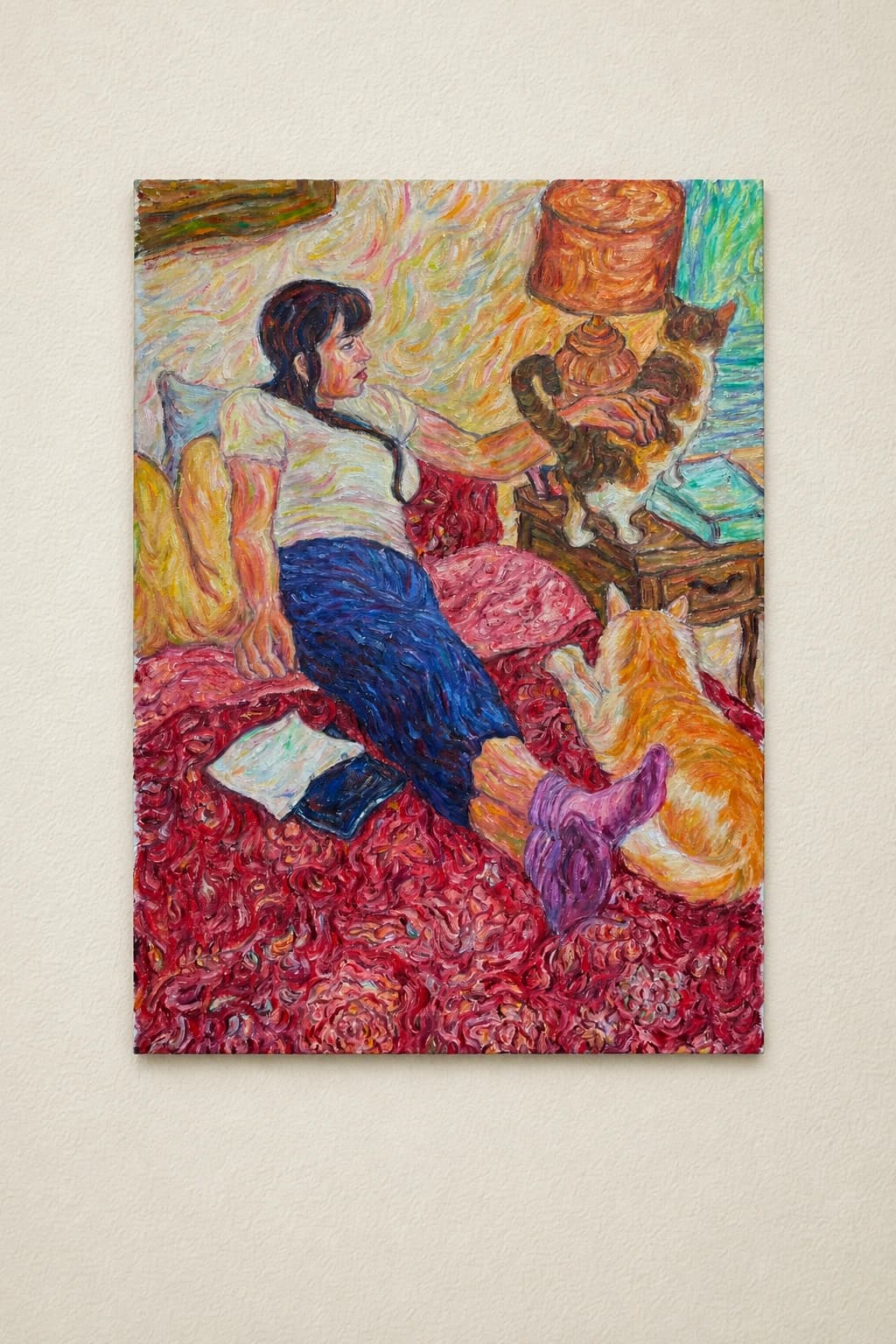 Woman and Cats