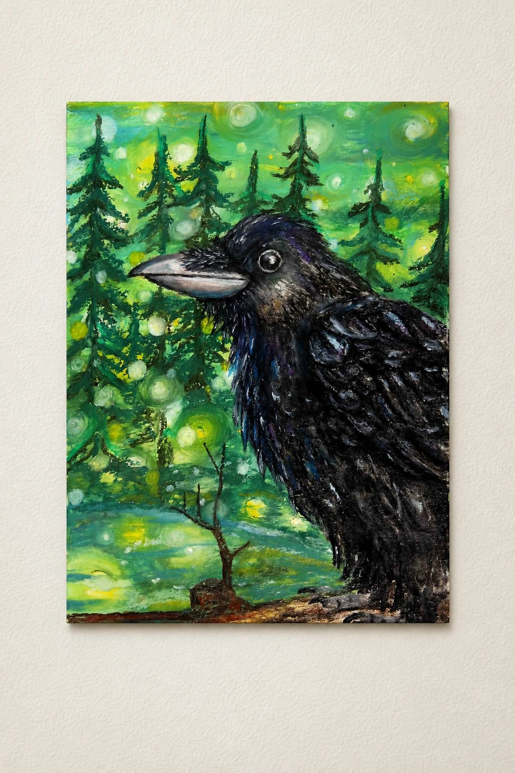 A raven in winter