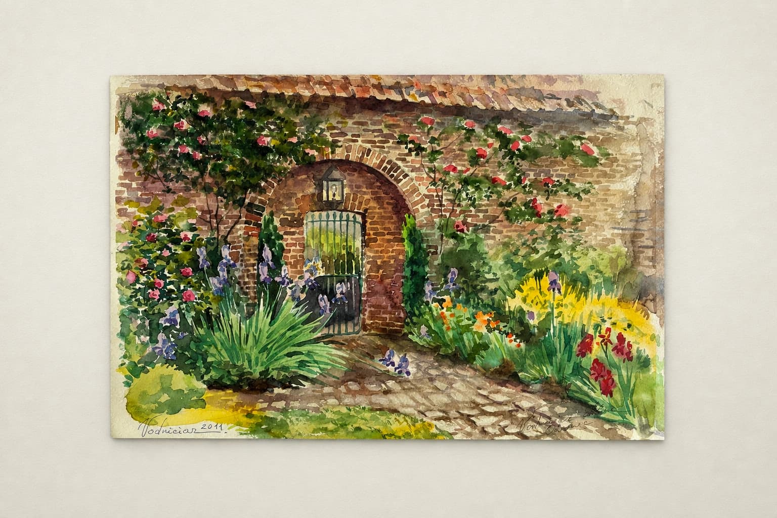 Vodniciar Alina Artwork Landscape «The Flower Yard» — 31x46,5cm watercolor on paper 2011