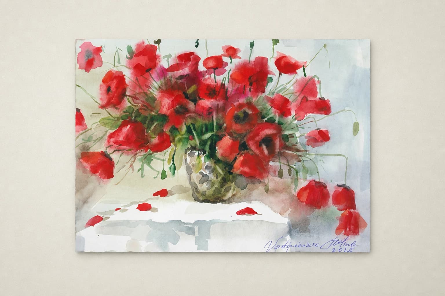 Vodniciar Alina Artwork «Bouquet of Poppies» — 22,5x30,5cm watercolor on paper 2026