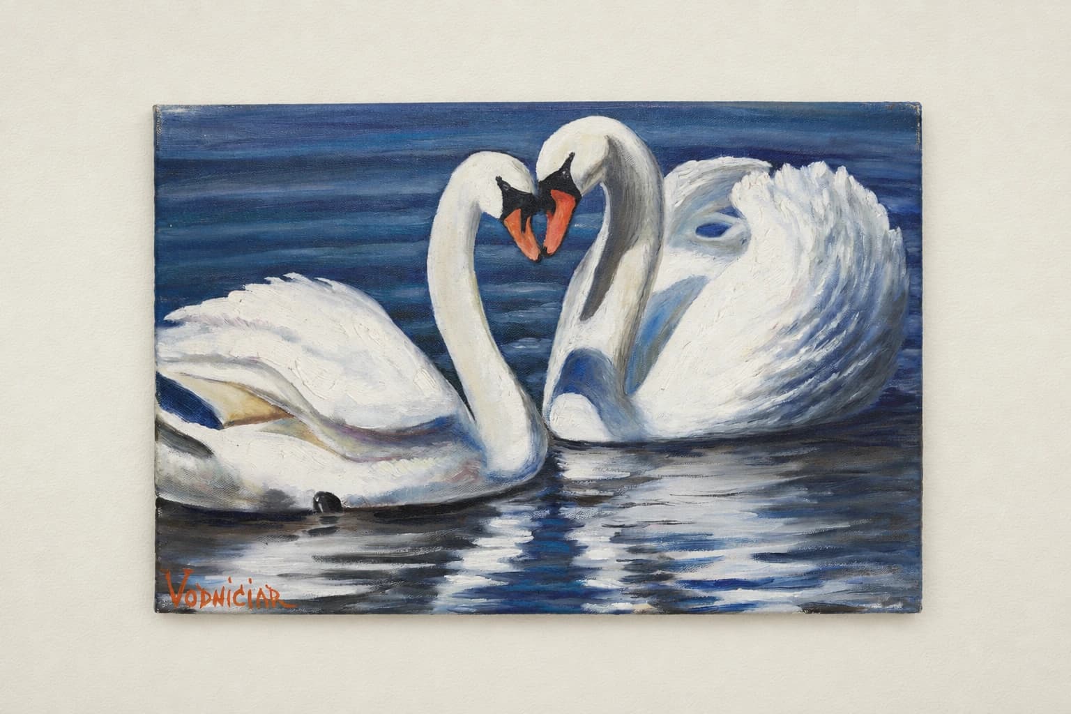 Vodniciar Alina Artwork «White Swans» — 35,5x45,5cm oil on canvas 2015