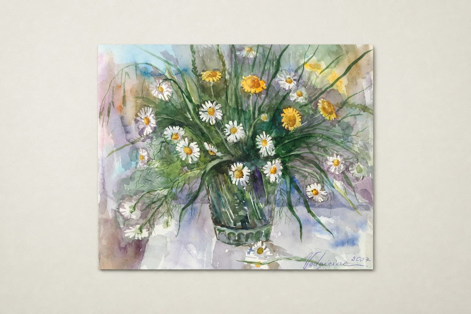 Vodniciar Alina Artwork «Bouquet of Chamomile» — 28x33cm watercolor on paper 2007
