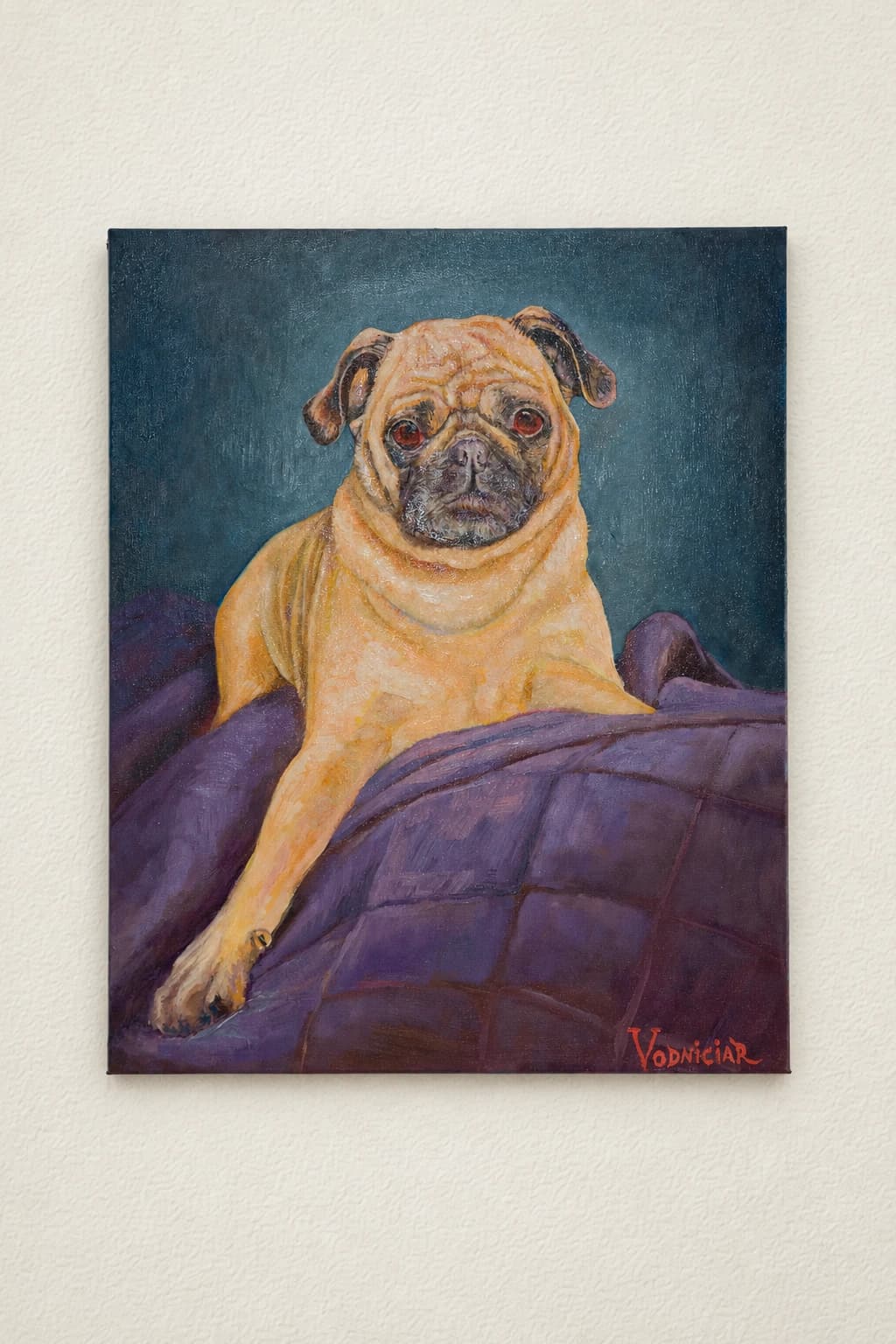 Vodniciar Vladimir Artwork «Portrait of the Little Dog» — 40x50cm oil on canvas 2021